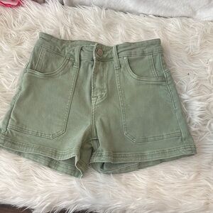Women's olive Denim Shorts by Risen